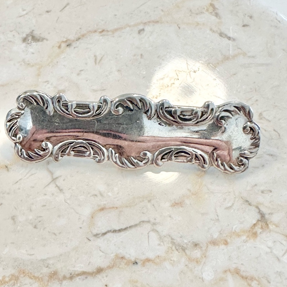 Antique Elegant Stamped 925 Bar Pin Brooch